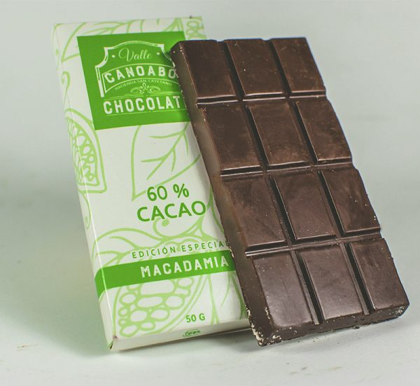 Barra de chocolate Valle Canoabo- Macadamia